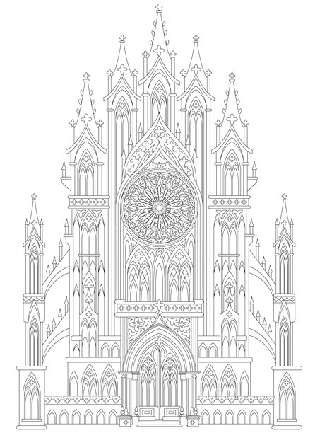 黑白建筑装饰画