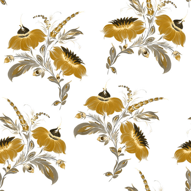 中式手绘植物叶子