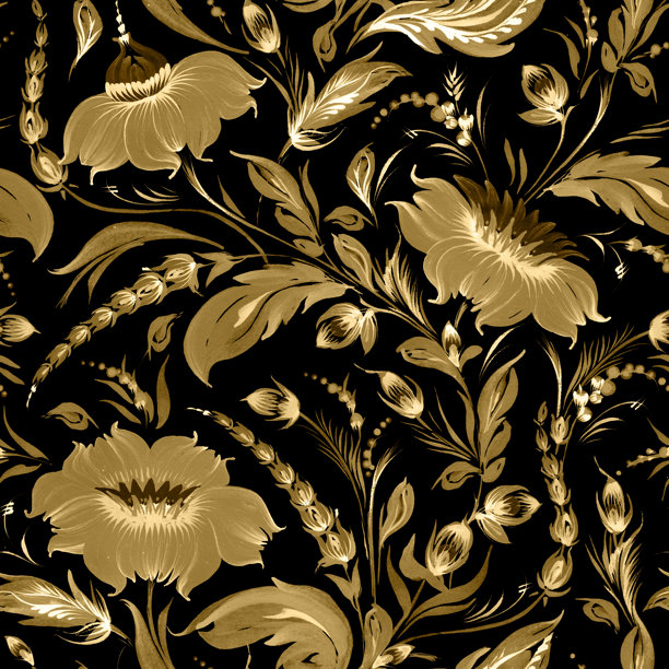 中式手绘植物叶子