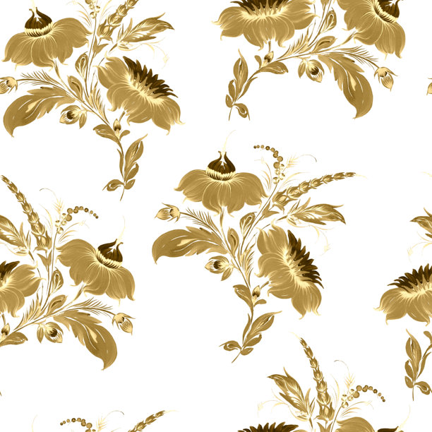 中式手绘植物叶子