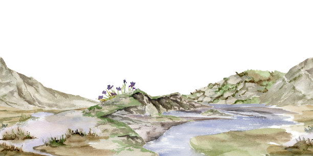 框画无框画手绘山水