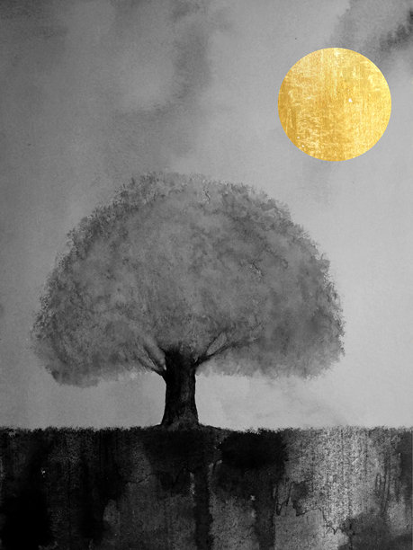 水墨画手绘抽象画