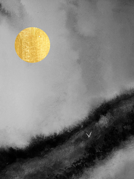 水墨山水画抽象风景画