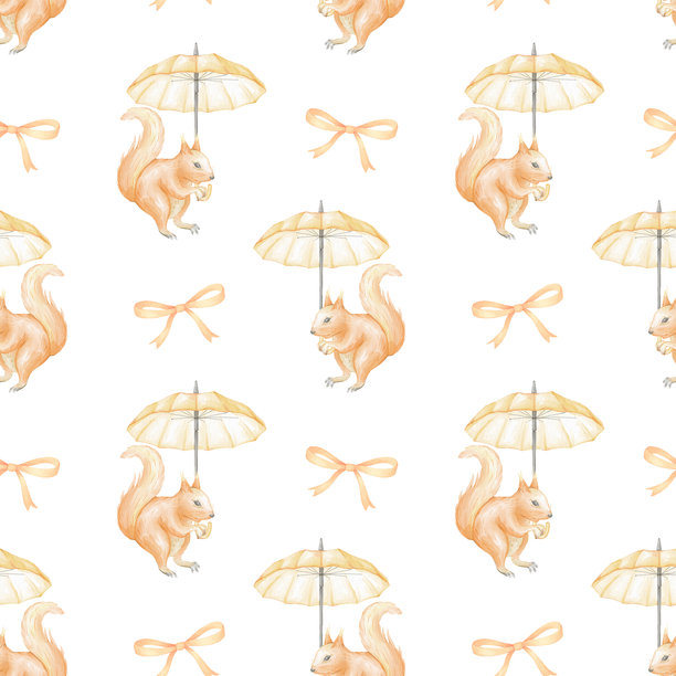 手绘站立松鼠插画