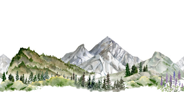 框画无框画手绘山水