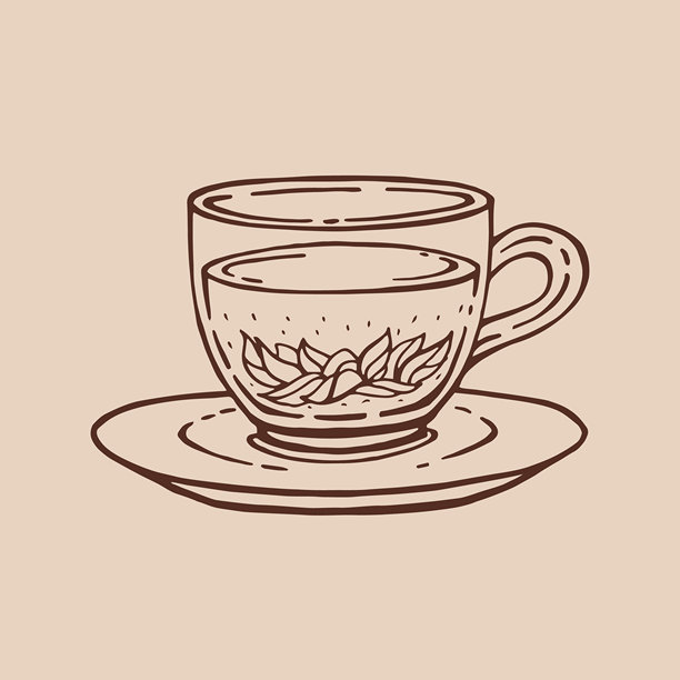 线描木槿花