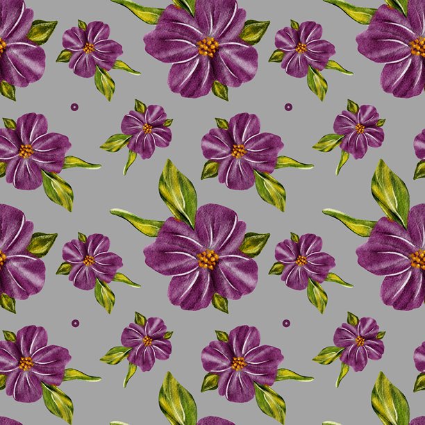 清新水彩风花卉图案