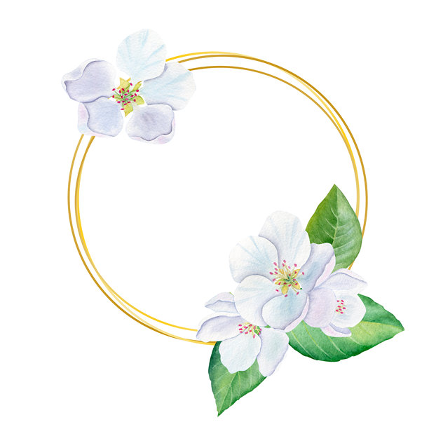 清新水彩风花卉图案