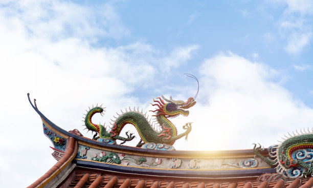 佛教,雕像,龙