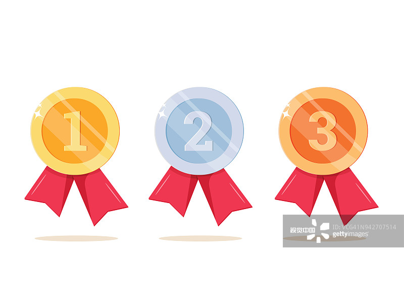 奖得主.带红丝带的奖杯.