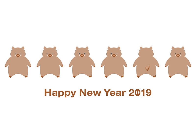 2019,New,Year’s,card(year,of,the,boar,year,of,the,pig)