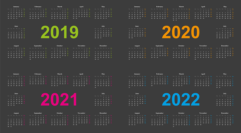 灰色,日历,2021,2020,2019,极简构图,办公室,水平画幅,无人,历日