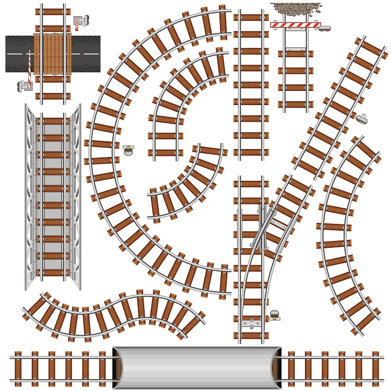 铁轨轨道,火车隧道,微缩火车,铁路车场,栏杆,铁路枢纽,铁道路口,铁路运输,货运火车