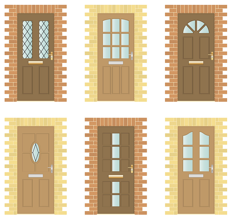 木制,门,褐色,椭圆形,门口,墙,无人,绘画插图,木材,玻璃