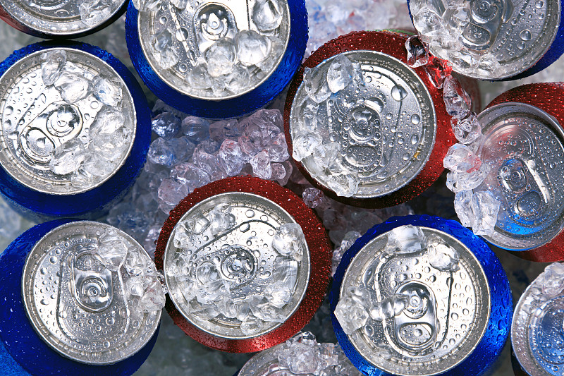 碎冰,饮料,罐子,可乐,寒冷,易拉罐,水平画幅,无人,铝,柠檬苏打水