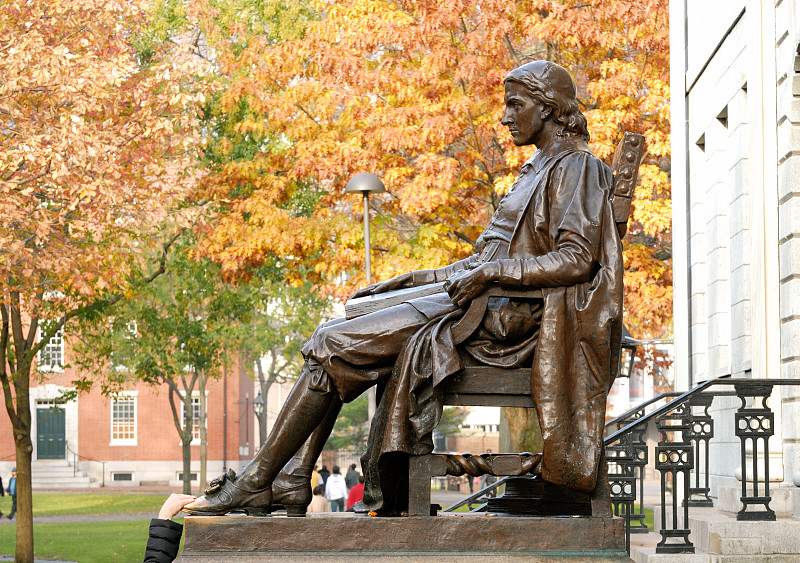 雕像,john,the,baptist,哈佛,哈佛大学,常春藤盟校,剑桥,波士顿,马萨诸塞,青铜,新英格兰