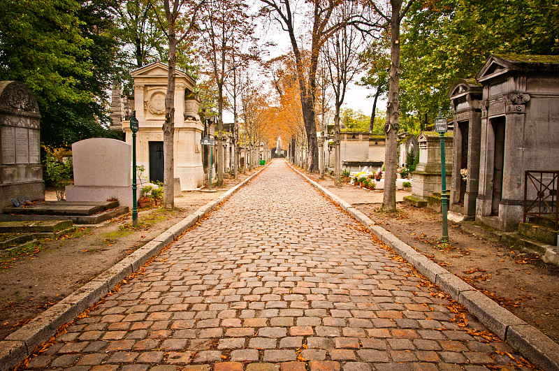 拉雪兹神父公墓,法国,巴黎,水平画幅,无人,怪异,墓碑,坟墓