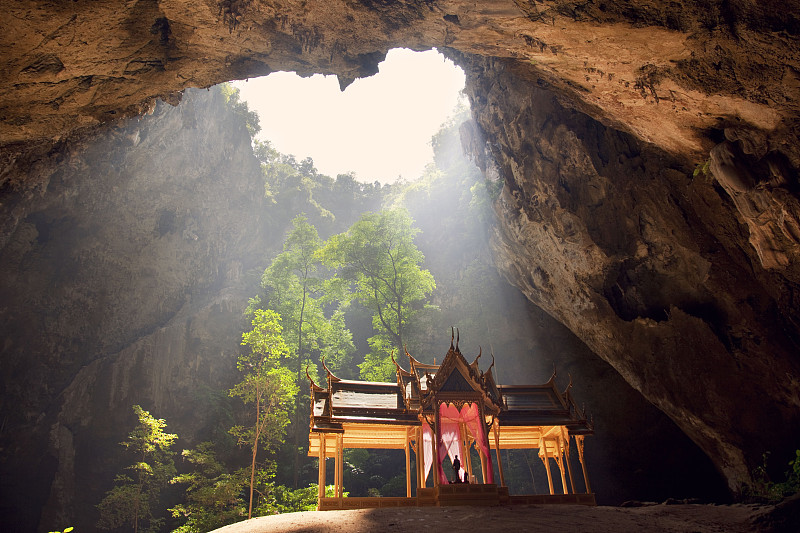 泰国,洞穴,华欣,巴蜀,禅宗,黄金,旅游目的地,水平画幅,建筑,无人