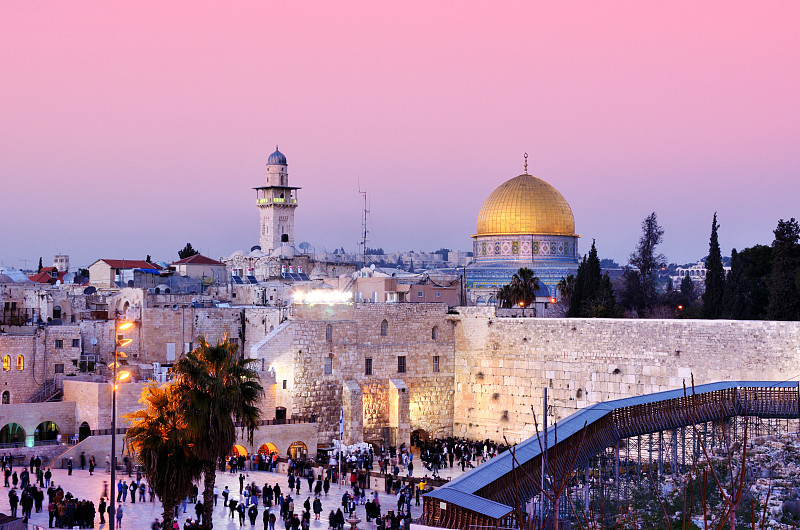 耶路撒冷,伦敦城,人,岩石圆顶清真寺,哭墙,以色列,默德圣庙,东耶路撒冷,国际著名景点,水平画幅