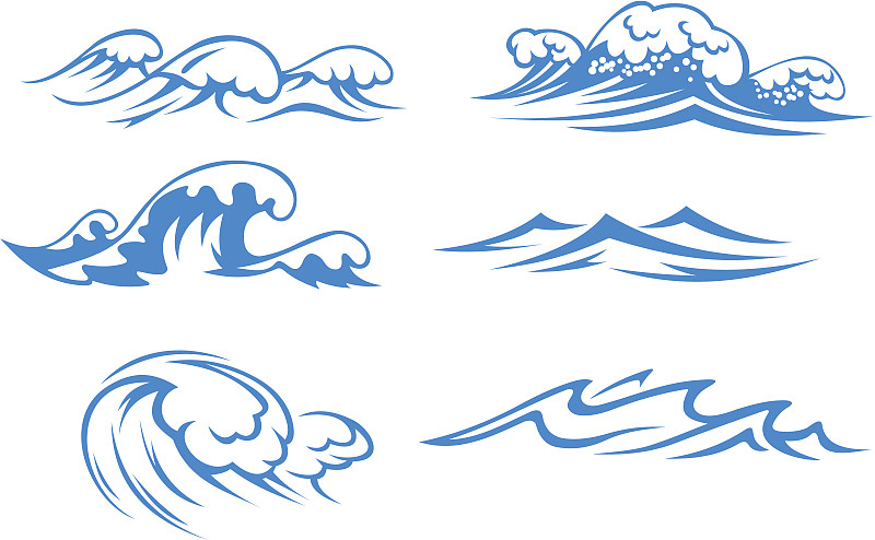 海洋,波形,水,风,暴风雨,气候,无人,绘画插图,符号,湿