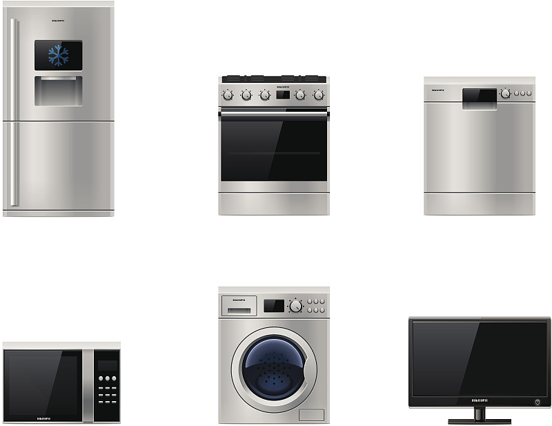 用具,一个物体,冰柜,冰箱,炊具,燃气灶,洗碗机,洗衣机,微波炉,设备用品