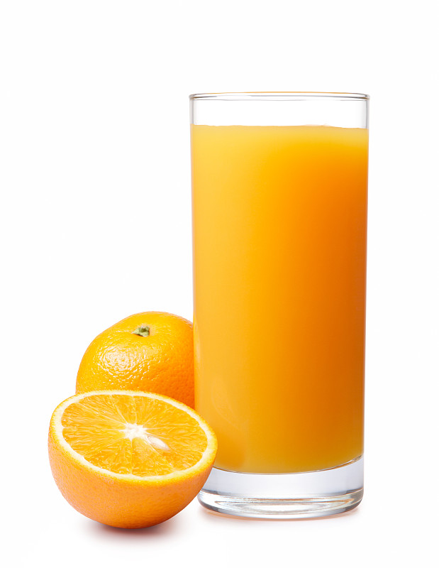 玻璃杯,橙子,橙汁,清新,垂直画幅,橙色,水果,无人,白色背景,果汁