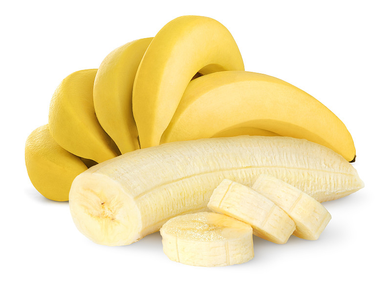 熟的,香蕉,水平画幅,无人,生食,组物体,部分,清新,去皮的,横截面