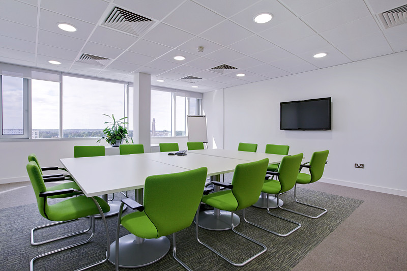 办公室,现代,会议室,座位,桌子,水平画幅,绿色,椅子,会议,高动态范围成像