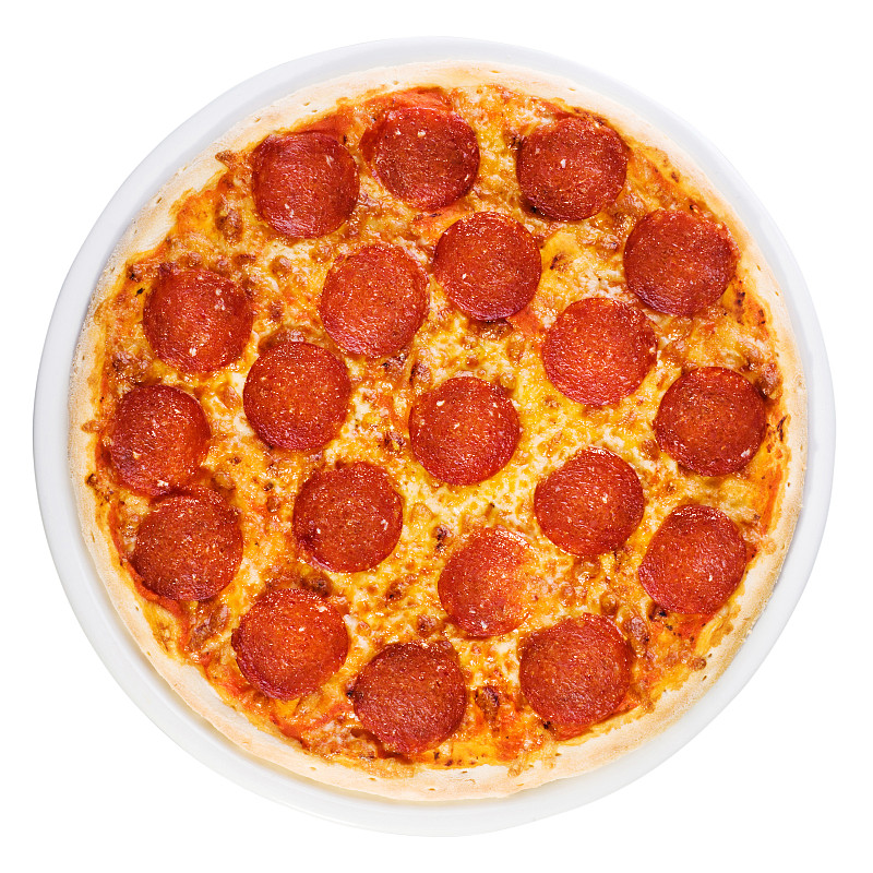 比萨饼,意大利辣香肠,在上面,餐具,高视角,无人,胡椒,膳食,莫扎瑞拉奶酪,奶酪