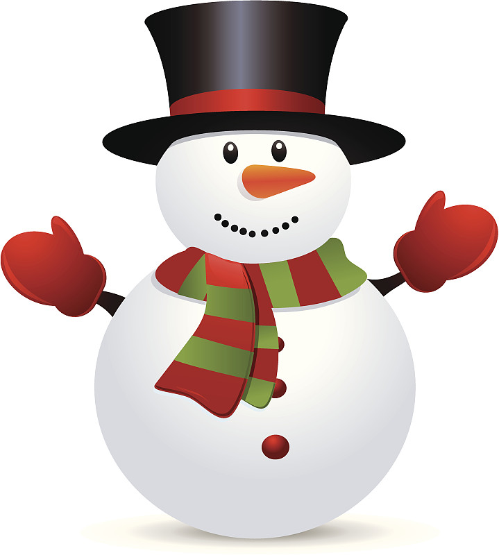 雪人,大礼帽,寒冷,快乐,雪,围巾,新年,剪贴画,白色背景