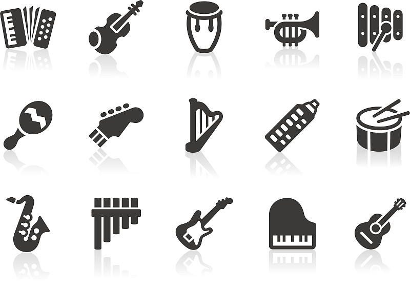 乐器,计算机图标,手风琴,萨克斯,低音鼓,口风琴,钢琴,排箫,小号,小提琴