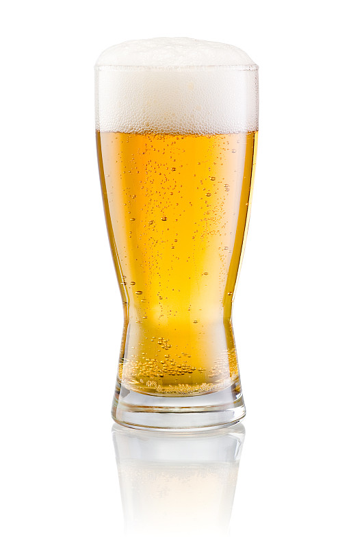 比尔,白色,清新,玻璃杯,泡沫饮料,鸭舌帽,分离着色,垂直画幅,拉格啤酒,玻璃