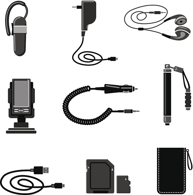 个人随身用品,手机,手机充电器,手机套,充电器,记忆卡,数码笔,免提装置,电缆,耳麦