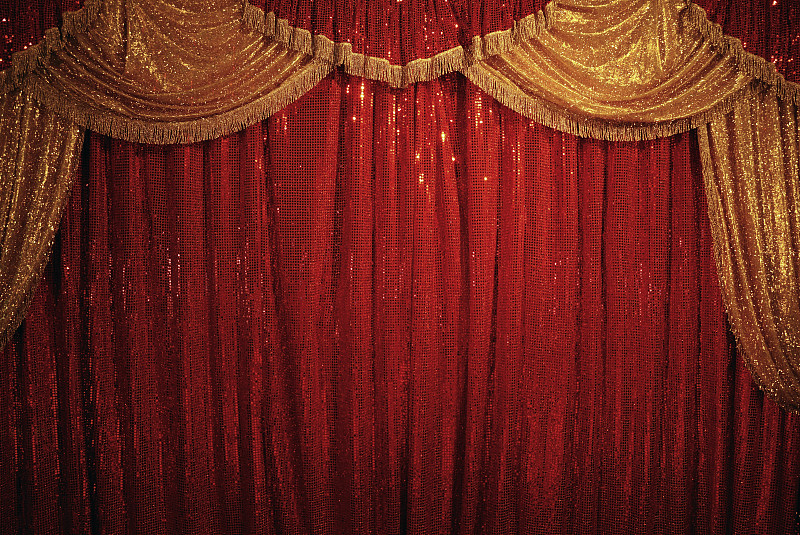 马戏团,窗帘,水平画幅,曝光过度,无人,色彩鲜艳,明亮,红色,彩色背景,明星
