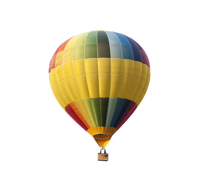 热气球,白色背景,分离着色,气球,留白,水平画幅,无人,户外,背景分离,白色