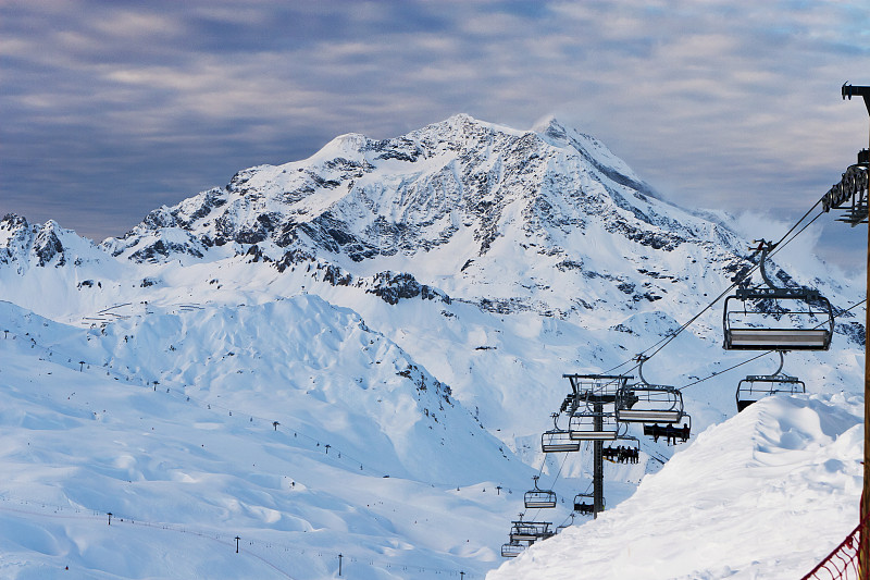 滑雪坡,山,阿尔卑斯山脉,瓦迪西耶,蒂涅,水平画幅,雪,无人,偏远的,户外