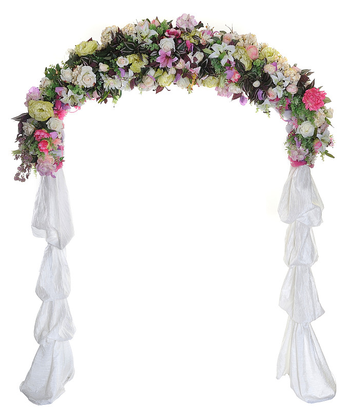 拱门,婚礼,白色背景,花环,垂直画幅,美,符号,花卉花环,结婚庆典,事件
