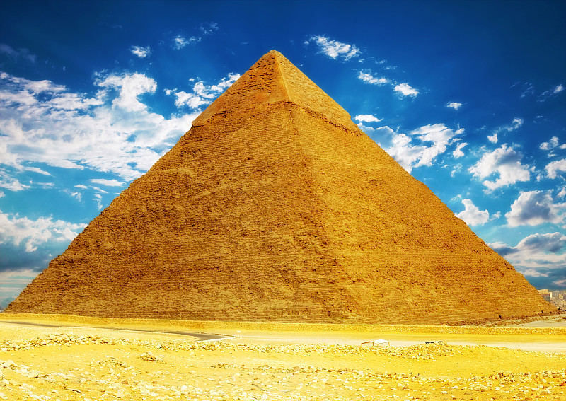吉萨,大金字塔,金字塔形,云景,胡夫金字塔,黄昏,云,法老,骆驼,沙漠