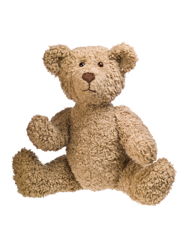 泰迪熊,毛绒玩具,毛绒绒,动物玩具,玩具,坐在地上,棕熊,白色背景,垂直画幅,正面视角