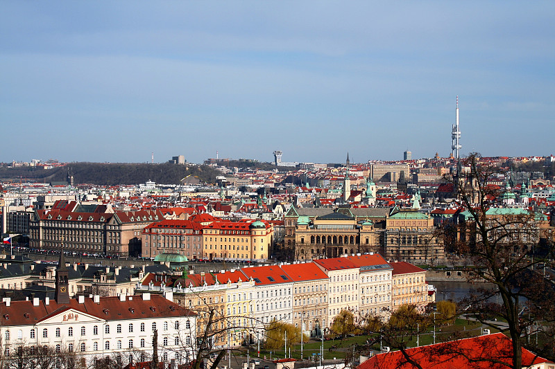 都市风景,布拉格,瓦伦史坦宫花园,华伦斯坦宫,马拉,史特拉,布拉格老城,纪念碑,天空,高视角,东欧