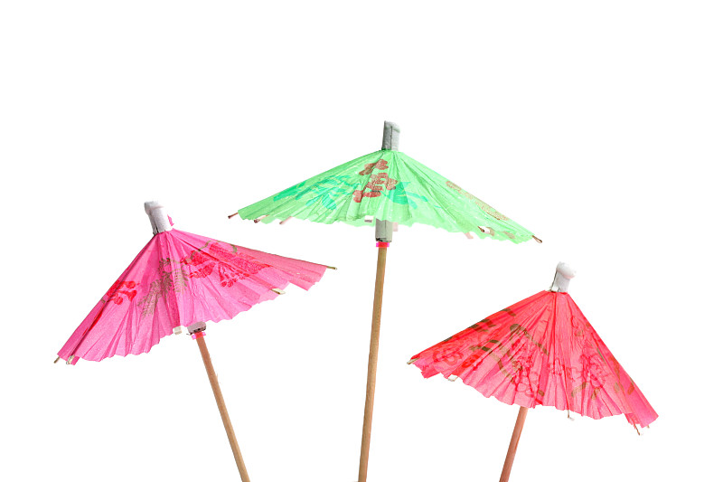 伞,鸡尾酒,酒杯伞,水平画幅,木制,无人,白色背景,背景分离,概念,白色