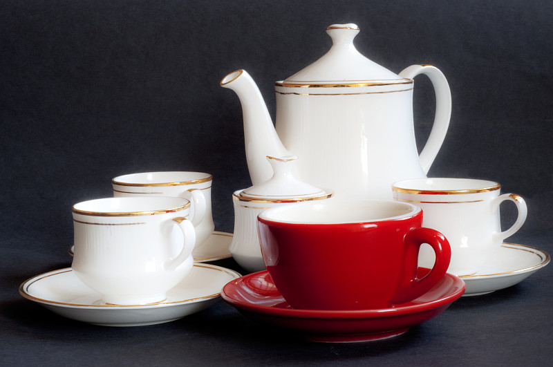 与众不同,茶杯,红色,黄油盘,砂锅,酱油壶,俄式茶壶,炖锅,咖啡壶,茶碟