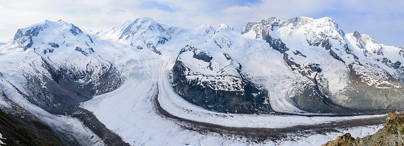 gorner,glacier,策尔马特,宾尼的阿尔卑斯山脉,瑞士,莫堤玫瑰山,戈尔内格拉特,大冰原,冰川,瓦莱斯州,水平画幅