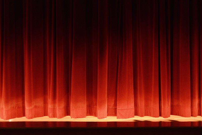 窗帘,舞台,红色天鹅绒,学校演出,鲁伦堡,式样,水平画幅,光效果,无人,天鹅绒