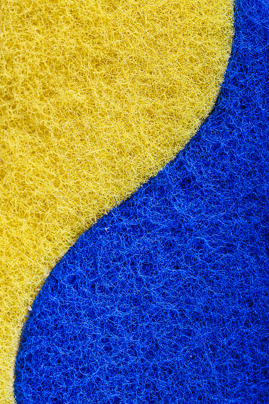蓝色,海绵,黄色,纹理,垂直画幅,无人,特写,清洁海绵,泡泡,柔和