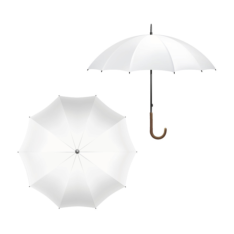 伞,绘画插图,白色,矢量,空白的,阳伞,模板,在上面,航拍视角,高视角