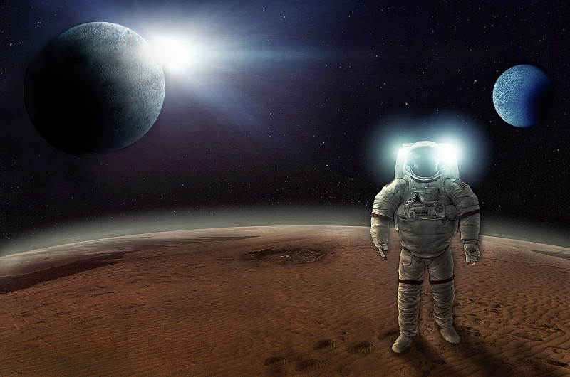 宇航员,行星,寂寞,平视角,月球行走,行星月亮,太空行走,月球,月亮,太空头盔
