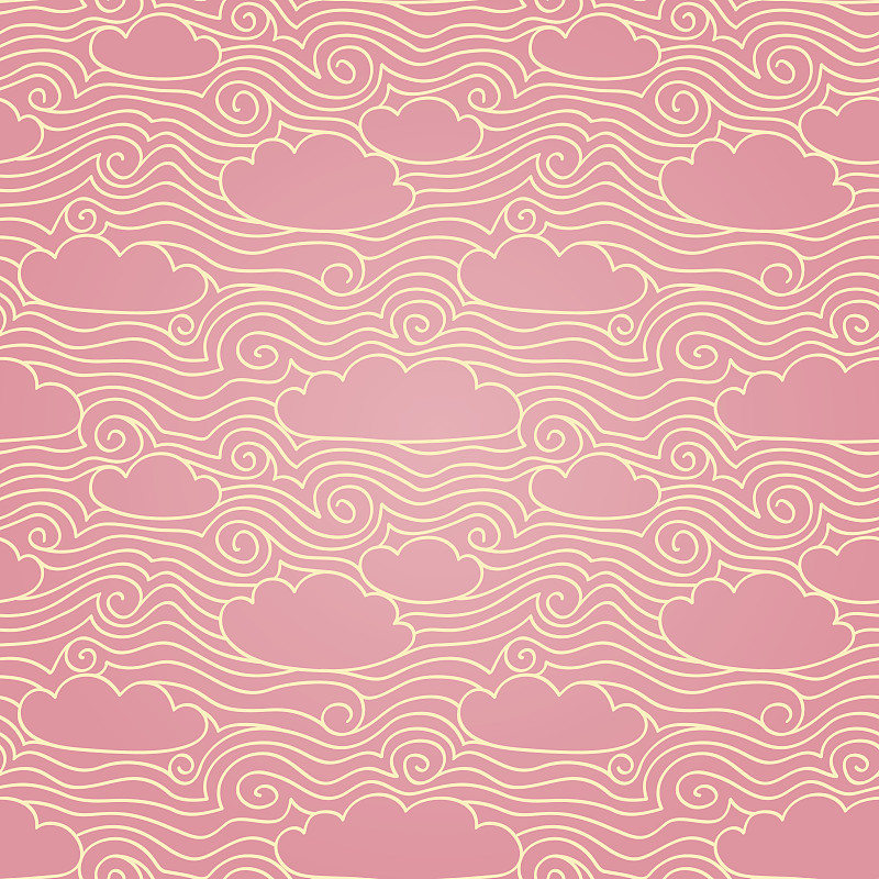 天空,四方连续纹样,云,粉色,风,艺术,形状,绘画插图,画画