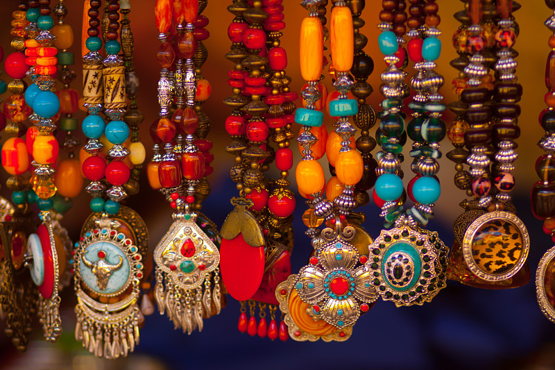 项链,藏族,金链,亮闪闪,珊瑚色,珠宝,商店,石材,工艺品,彩色图片
