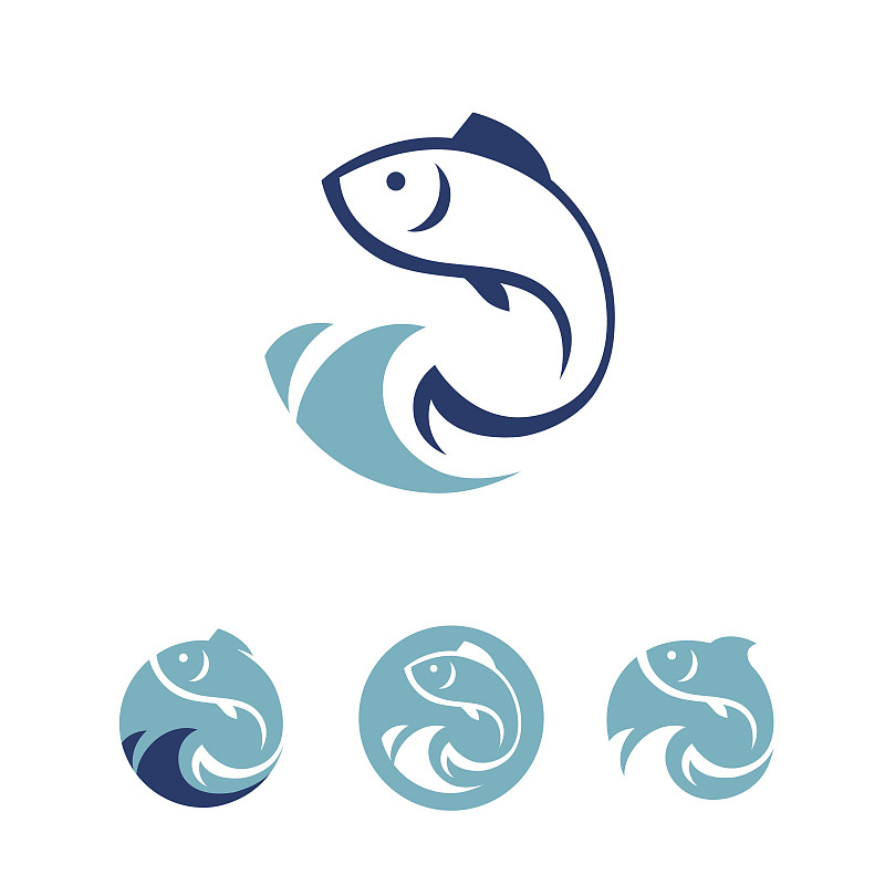 鱼类,标志,自然,水,圆形,式样,形状,无人,蓝色,绘画插图